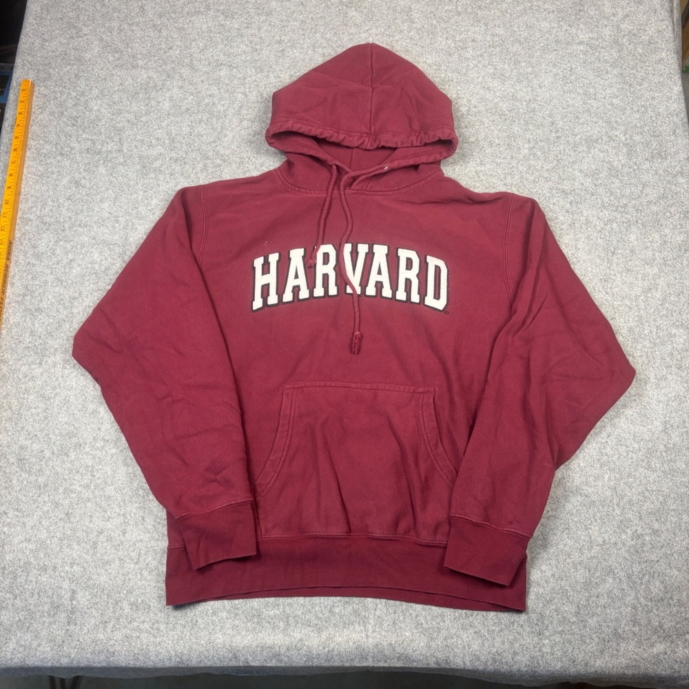MV Sport Pro-Weave Harvard University Hoodie Maroon Burgundy Heavyweight Large